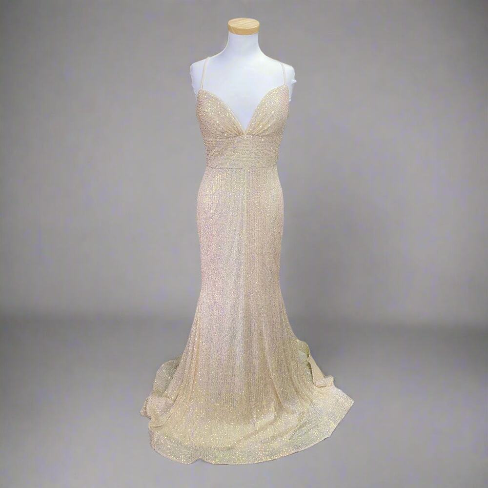 The Secret Dress champagne sequin dress, size 4, BRAND NEW WITH TAGS!